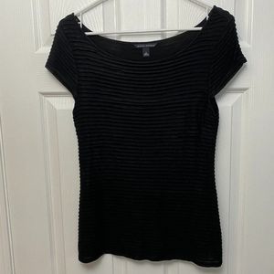 Banana Republic Short Sleeve Black Ribbed Top Sz S